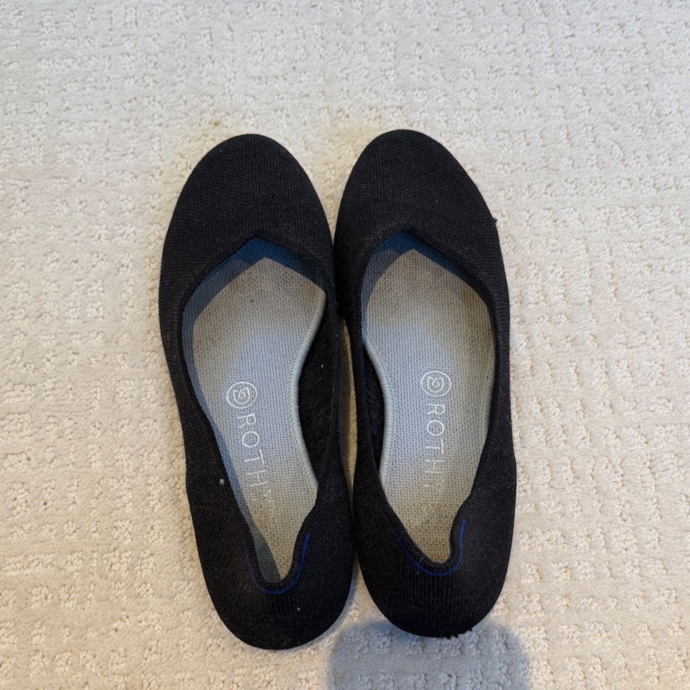 Rothy's Women's Black Knit Flats daily flat 9.5 wool